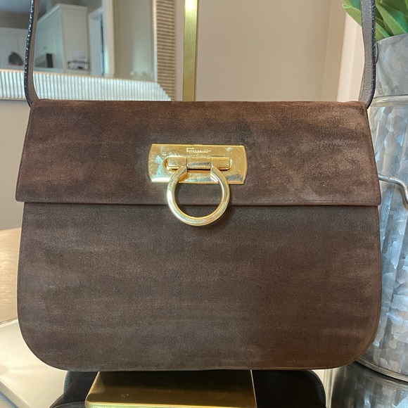 Ferragamo brown suede crossbody *Rehabbed* - Picture 3 of 16